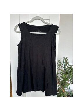 FLAX 'In Motion' Women's Black Sleeveless Top Tunic, Size Small, EUC